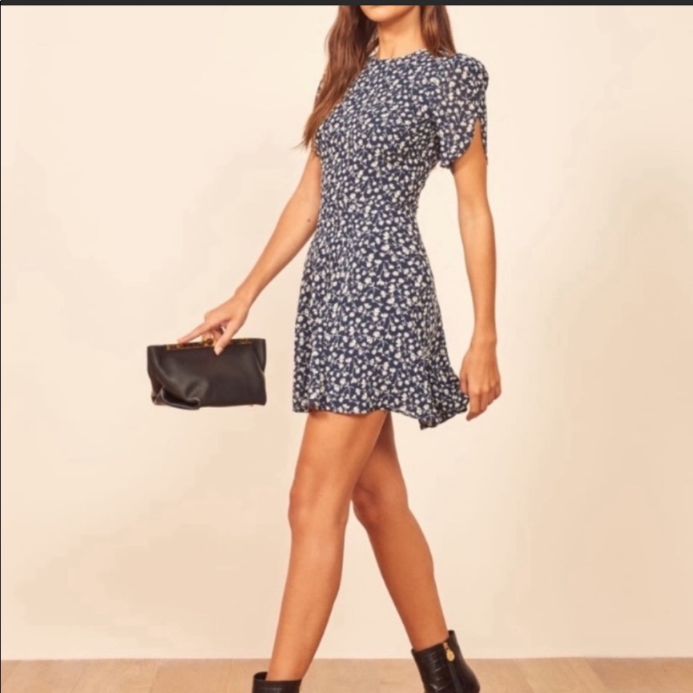 REFORMATION Violette Short Sleeve Floral Dress